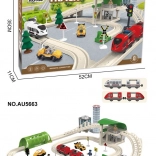 Városi vonatpálya fényekkel és hangokkal, 80 darab