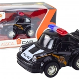 Klasszikus fekete rendőrautó 1:38 világítással és hanggal