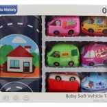 Gyermek közlekedési készlet szövet szőnyeggel és 6 járművel