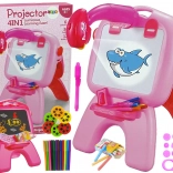 Kétoldalas rajztábla projektorral – rózsaszín