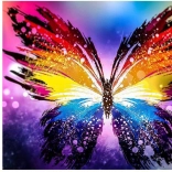 Gyémántszemes kirakó Színes pillangó 30 × 40 cm