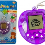 Elektronikus Tamagotchi játék lila rövid lánccal