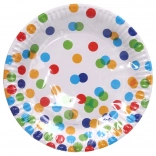Papírtányérok pöttyös mintával 23 cm - 6 darab