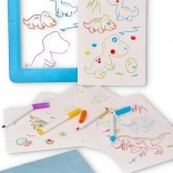 Neonos LED rajztábla gyerekeknek sablonokkal és filcekkel