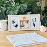 Gyerek fényképkeret ujj- és láblenyomat-készlettel