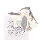 Ajándékcsomag Plüss mackó sapkával szürke