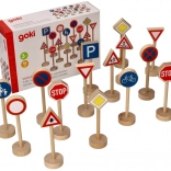 Goki fa közlekedési táblák, 15 darabos készlet