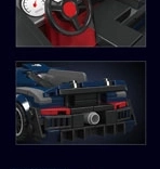 Építőkészlet fekete sportautó 404 darabbal