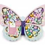 Pasztell fa gyöngyök pillangó formában