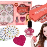 Hajkészlet gyémántokkal és csillámokkal