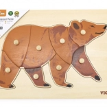VIGA fából készült Montessori gombos kirakó – medve