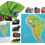 Fa puzzle Dél-Amerika és állatai - 16 darab és 10 állat