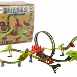 Spirális versenypálya dinoszauruszokkal, fénnyel és hanggal