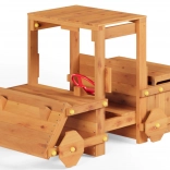 Fából készült kerti gyerek buggy GARDEN BUGGY kormánnyal