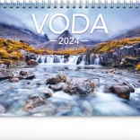 Asztali naptár – Víz 2024, cseh–szlovák, 23,1 × 14,5 cm