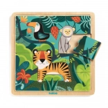 Fából készült puzzle Tigris és barátai