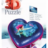 RAVENSBURGER 3D puzzle szív – sellős ékszerdoboz, 54 darab