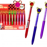 Golyóstoll egér díszítéssel és csillogó kövecskékkel, kék betét 0,7 mm