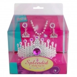 Szett kis hercegnőknek – rózsaszín korona, nyaklánc és fülbevaló