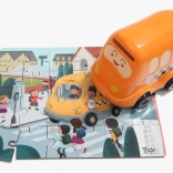 TOP BRIGHT fa kirakó játékkal – iskolabusz, 24 darab