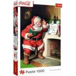 1000 darabos Coca‑Cola karácsonyi puzzle – Mikulás a kandallónál