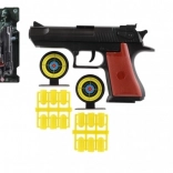 Műanyag dugós pisztoly lőszerrel és céltáblákkal, 17 cm