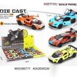 Fém versenyautó 1:36 nyitható ajtókkal és lendkerekes meghajtással