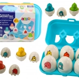 Színes hat geometriai dinoszaurusz tojás készlet