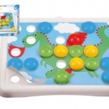 mozaikos játék kisgyermekeknek 3,2 cm-es pöttyökkel, 36 db és 7 sablon