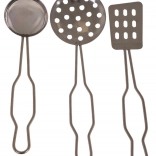 Színes fém fazekak és konyhai eszközök