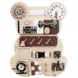 Fa manipulatív és szenzoros tábla Mackó