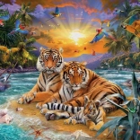 Gyémántfestés Tigris család 30x40 cm