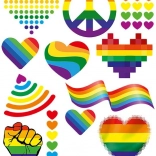 Nagy ív szivárványos vasalható matricákkal