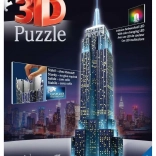 RAVENSBURGER világító 3D puzzle Empire State Building – éjszakai kiadás, 216 darabos