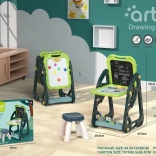 Multifunkciós gyerek tábla 3+ mágnestábla + krétatábla + szék + papír-írószer