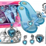 Kiegészítőkészlet kis hercegnőknek Koronás cipellők kék