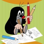 Színező Kisvakond játszik A4