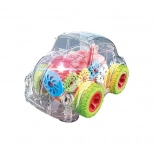 Átlátszó autócska fény- és hanghatásokkal