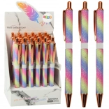 Automatikus fém csillogó toll kék betéttel 1,0 mm