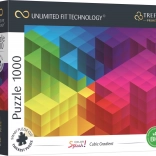 TREFL UFT Color Splash kirakó, kockás színátmenet, 1000 darab