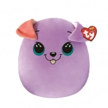 Párnás plüssjáték TY Squishy Kutya Bitsy lila 22 cm