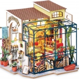 ROLIFE Robotime miniatűr virágüzlet LED világítással