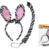 Zebra farsangi szett fejpánttal és farokkal