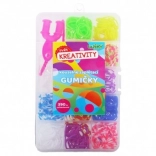 Karkötőkészítő készlet – színes gumik és kiegészítők műanyag dobozban