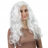 angyal paróka hosszú, fehér, hullámos hajjal