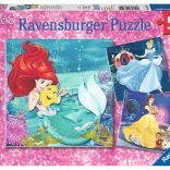 Ravensburger puzzle Disney hercegnők – Est a hercegnőkkel, 3×49 darabos