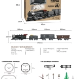 Retro vonat fényekkel, hangokkal és füsttel 172 cm