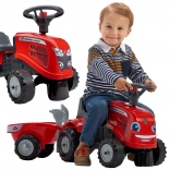 FALK BABY MASSEY FERGUSON gyerek traktor utánfutóval és kiegészítőkkel, piros