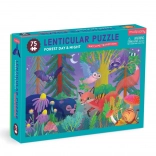 Lencsehatású puzzle Erdő nappal és éjjel 75 darab