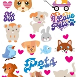 vasalható állatos foltok – nagy ív 20 × 30 cm